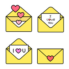 letters of love set valentine's day