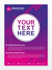 Modern brochure design with purple gradation color 
