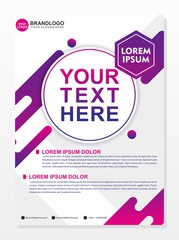 Modern brochure template design with white and purple color 