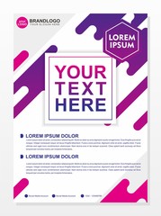 Modern brochure template design with white and purple color 