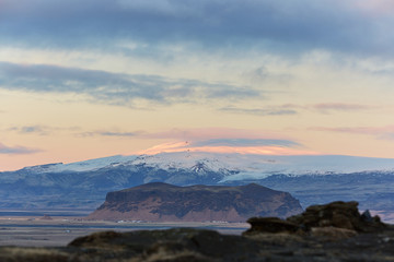 Eyjafjallajokull volcano at sunrise.