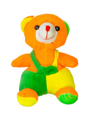 soft toy bear on white background