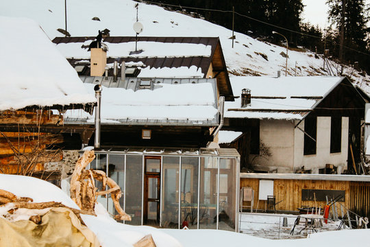 Trafoi, Italy - 03 20 2013: view of the beautiful Alpen vellage Trafoi in winter landscape