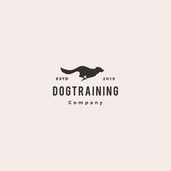 running jumping dog logo vector silhouette K9 training