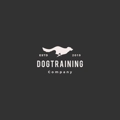 running jumping dog logo vector silhouette K9 training
