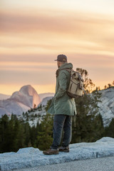 Hiker visit Yosemite national park in California