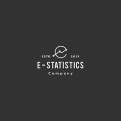 e letter stat stats logo hipster vintage retro vector icon
