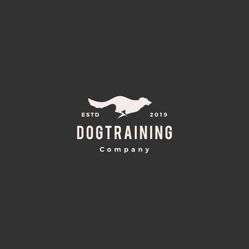 Running Jumping Dog Logo Vector Silhouette K9 Training