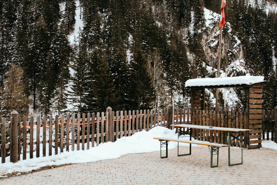 Trafoi, Italy - 03 20 2013: view of the beautiful Alpen vellage Trafoi in winter landscape