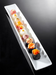 Delicious cuisine, sushi platter
