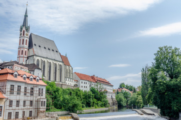 cesky krumlov Kirche und Fluss