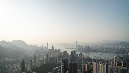 Modern city background in Hong Kong