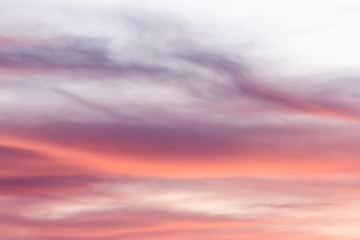 Pink layered clouds as background