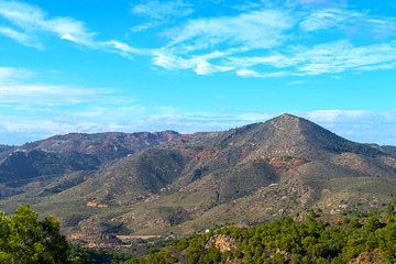 Wind generator, Wind power plants in the mountains, Portman, Murcia, Spain