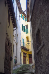 Italian village, alley. Spoleto, Italy