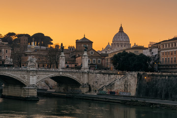 Obraz na płótnie Canvas View of Vatican. Sunset