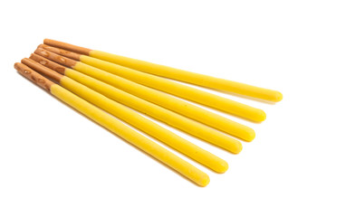biscuit sticks in glaze isolated
