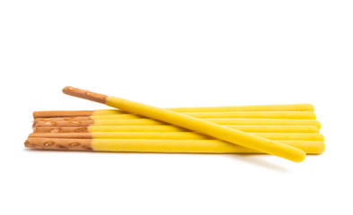 biscuit sticks in glaze isolated