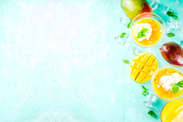 Tropical mango margarita cocktails