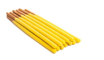 biscuit sticks in glaze isolated