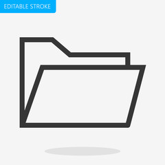 line folder Icon Vector Editable stroke. Pixel perfect