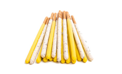biscuit sticks in glaze isolated