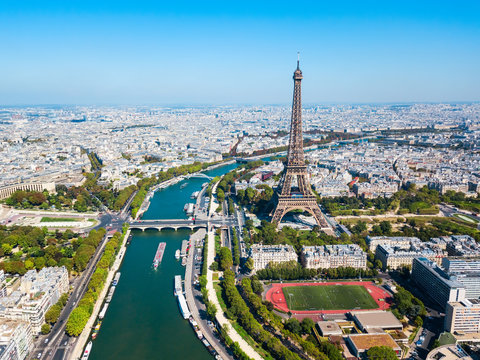 Eiffel Tower Aerial View, Paris