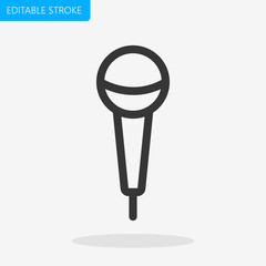 Microphone icon Editable Stroke. Pixel Perfect Vector Icon