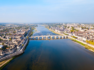 Fototapeta na wymiar Loire river valley and Blois city