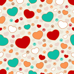 Fototapeta na wymiar Seamless abstract pattern with the image of hearts.