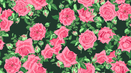 Vector Roses Pattern, Wedding Design.