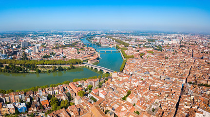 Toulouse aerial panoramic view, France