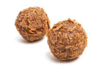 chocolate truffles isolated