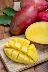 National fruit of India, Pakistan, and Philippines tropical organic ripe red mango ready to eat