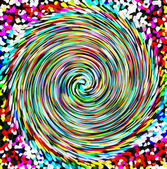 Fototapeta na wymiar A abstract image of a pin wheel of color.