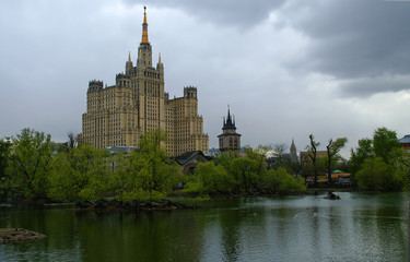 Stalin's high-rise building on Kudrinskaya square