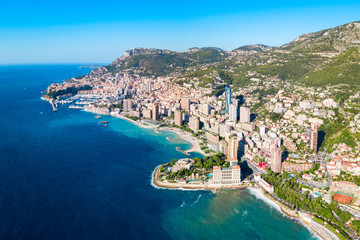 Monte Carlo, Monaco aerial view - obrazy, fototapety, plakaty