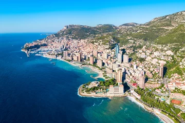 Poster Luchtfoto van Monte Carlo, Monaco © saiko3p