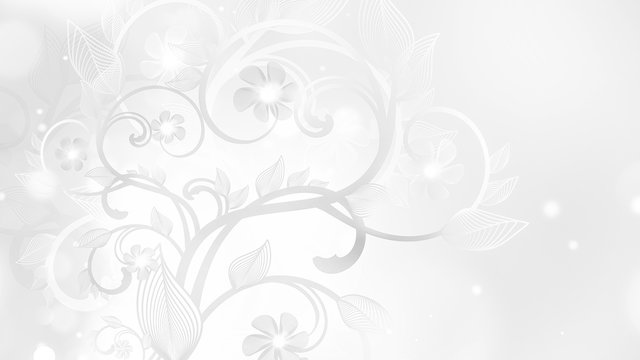 White Floral Ornament Background
