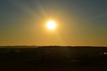 sunset in the mountains