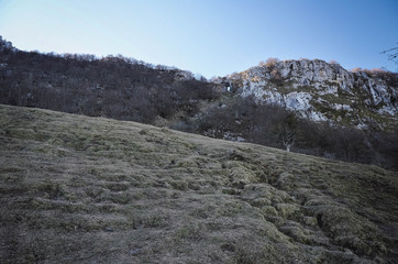Ojo Atxulaur mountain in Gorbea, Basque country 