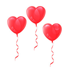 Fototapeta na wymiar Vector drawing balloons heart shaped on white background