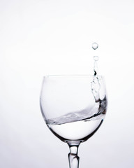 water splash in wine glass