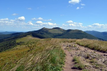 landscape with mountains and blue sky