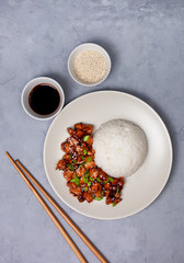 rice and chicken teriyaki