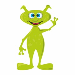 Vector illustration of a cute cartoon alien