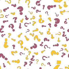 Question mark education, school concept. Seamless vector EPS 10 pattern. Flat style