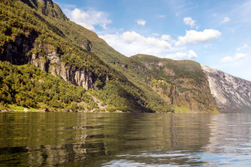 Fjords in the south of Norway on a sunny day