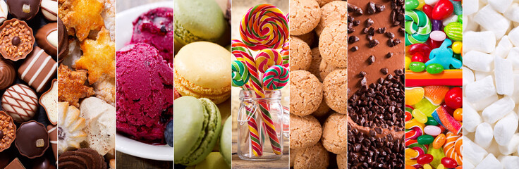 Fototapety  kolaż różnego rodzaju słodyczy