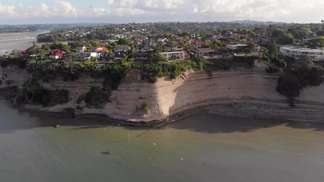 Aerial view of Howick's beach in New Zealand